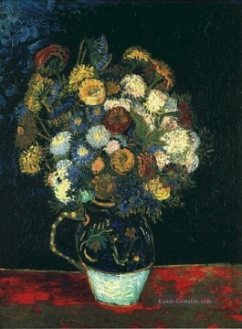  leben - Stillleben Vase mit Zinnias Vincent van Gogh